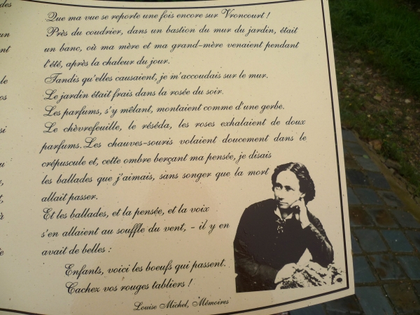 voyage,culture,louise michel,hommage,vroncourt la coté