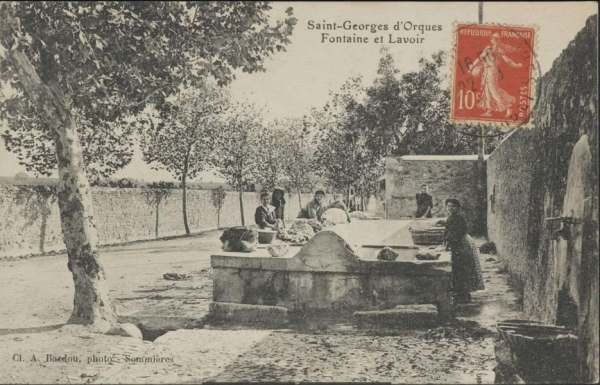 hitstoire,lavoir,fontaine,ruisseau,eau courante,saint georges d'orques,culture